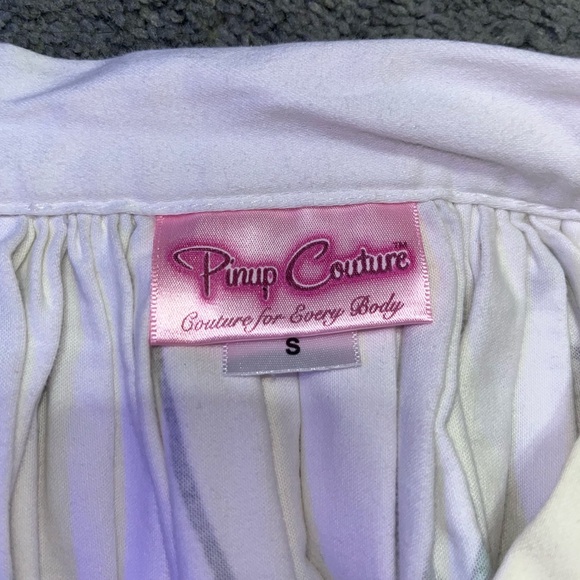 Pinup Couture White Orange Fruit Print A-Line Skirt - Picture 5 of 5